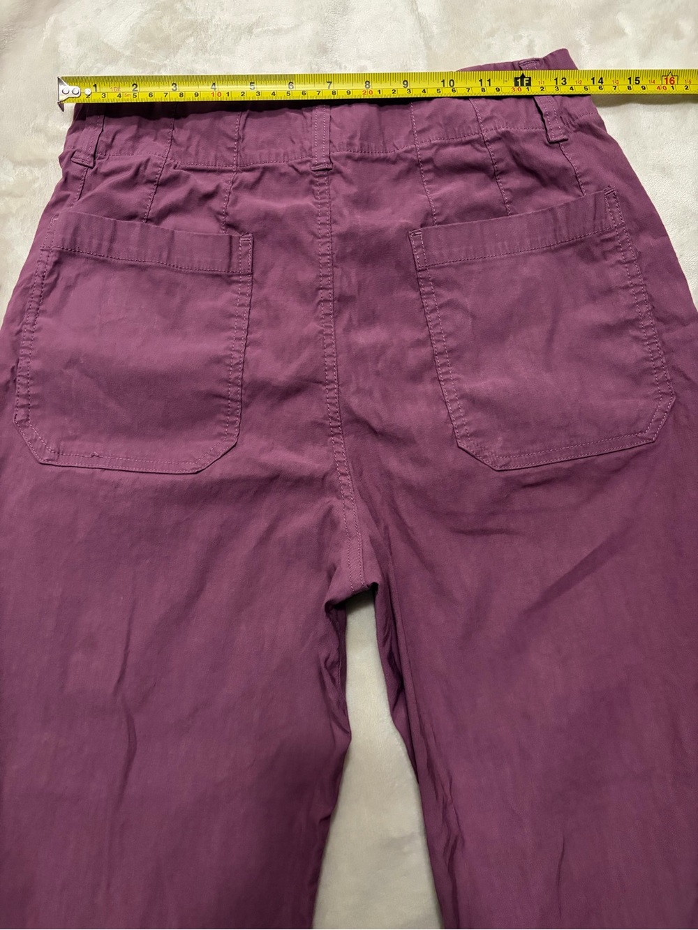 Anthropologie Maeve Colette Plum Linen Blend Wide Leg Crop Pants 30P Petite - Picture 5 of 12